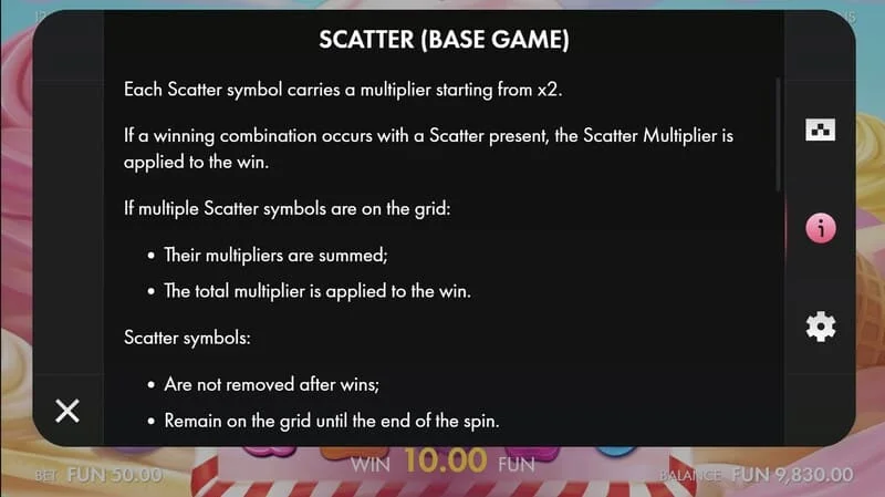 Sugar Wins - Scatter med multiplikator